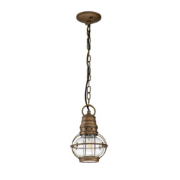Kichler Bridgepoint Outdoor Pendant Ceiling Light Natural Brass, IP44 - thumbnail 2