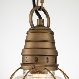 Kichler Bridgepoint Outdoor Pendant Ceiling Light Natural Brass, IP44 - thumbnail 5