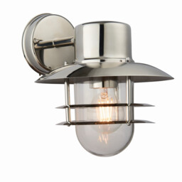 Jenson 1 Light Outdoor Wall Polished Stainless Steel, Glass IP44, E27
