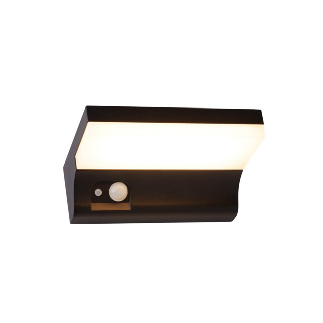 Solar LED Wall Light with PIR Motion Sensor Black - image 1