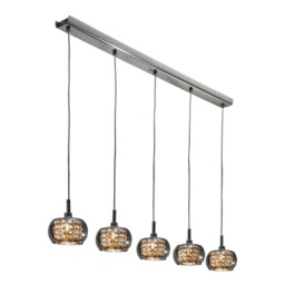 Ari 5 Light Crystal Hanging Ceiling Pendant Mirror, G9 - thumbnail 2