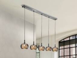Ari 5 Light Crystal Hanging Ceiling Pendant Mirror, G9 - thumbnail 1