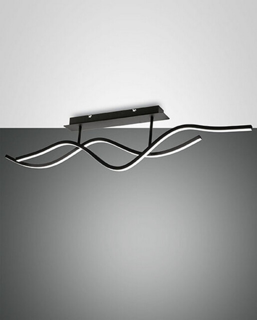 Sinuo Integrated LED Semi Flush Light Black Glass