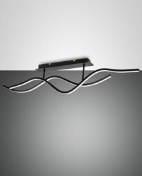 Sinuo Integrated LED Semi Flush Light Black Glass