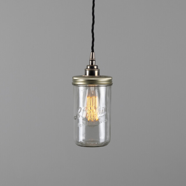 Jam-Jar Pendant, Antique Silver - image 1