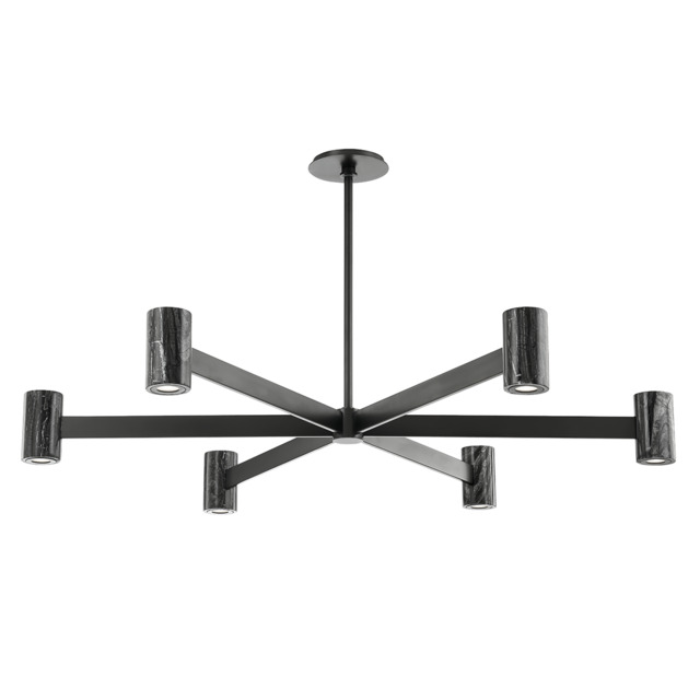 Predock 6 Light Chandelier Black Brass