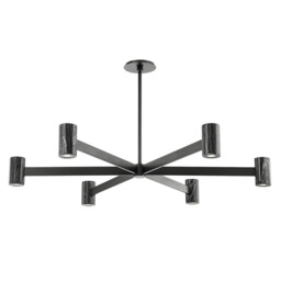 Predock 6 Light Chandelier Black Brass