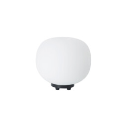 Cheektowaga Small Oval Ball Table Lamp E27 Matt Black Base With Frosted White Glass Globe - thumbnail 5
