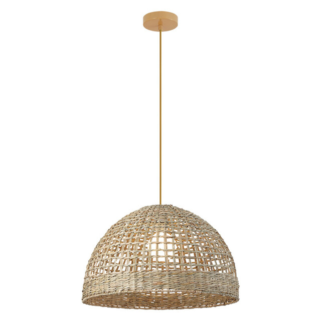Patras 50cm Dome Pendant Ceiling Light Natural-Brown Beige 1xE27 - image 1