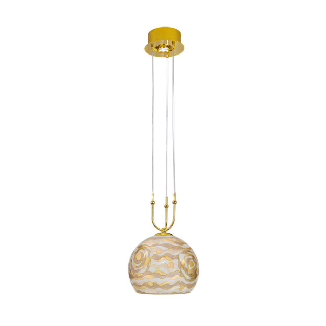 Luna Glass Dome Pendant Ceiling Light 2 Light 24 Carat Gold - image 1