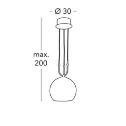 Luna Glass Dome Pendant Ceiling Light 2 Light 24 Carat Gold - thumbnail 2