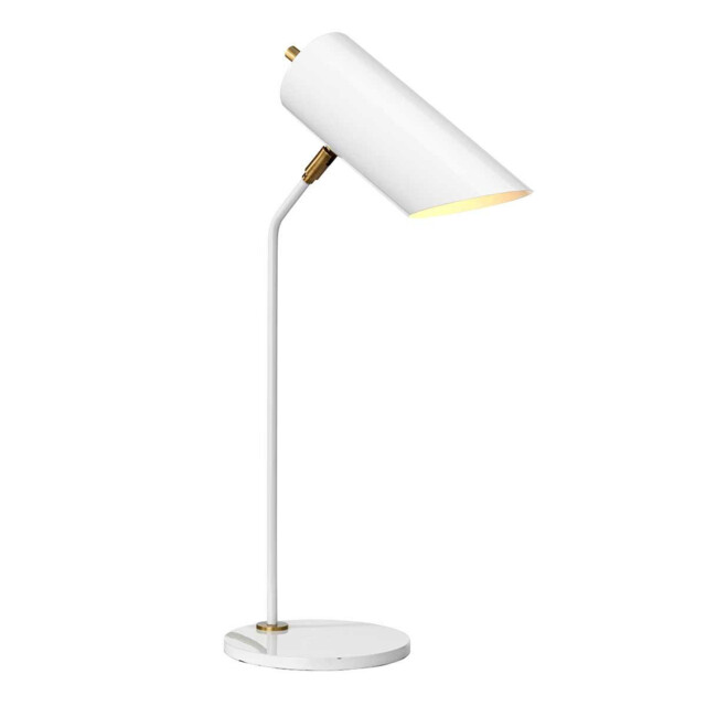 Quinto 1 Light Table Lamp - White Aged Brass, E27 - image 1