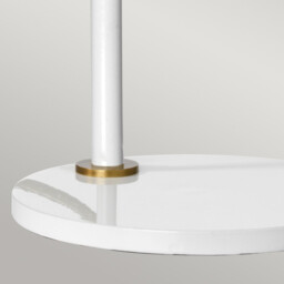 Quinto 1 Light Table Lamp - White Aged Brass, E27 - thumbnail 5