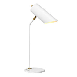 Quinto 1 Light Table Lamp - White Aged Brass, E27 - thumbnail 1