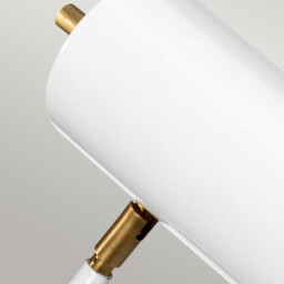 Quinto 1 Light Table Lamp - White Aged Brass, E27 - thumbnail 2