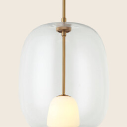 Oresta  Dome Pendant Ceiling Light Clear Glass - Gold Matt 1xG9 LED - Driver Not Included - thumbnail 3