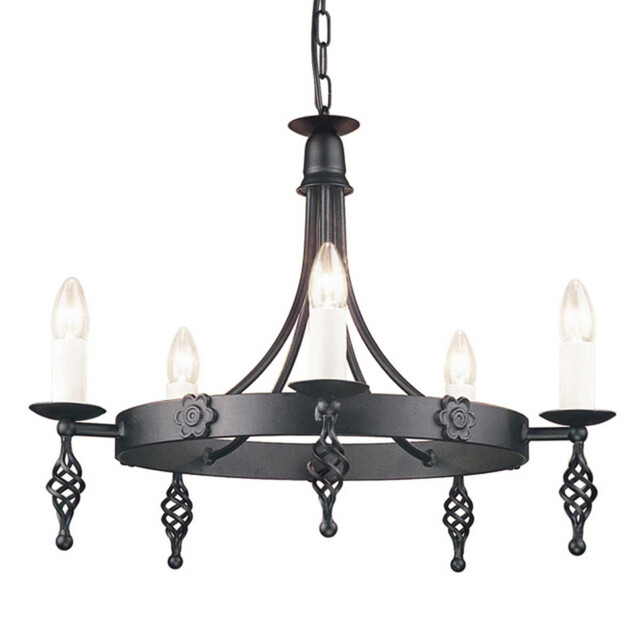 Belfry 5 Light Chandelier Black Finish, E14 - image 1