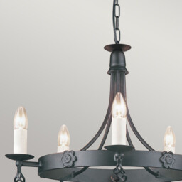 Belfry 5 Light Chandelier Black Finish, E14 - thumbnail 2