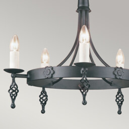 Belfry 5 Light Chandelier Black Finish, E14 - thumbnail 3