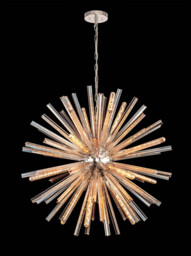 Hornby 16 Light E27, Round Pendant Polished Nickel , Champagne Gold Glass - thumbnail 3