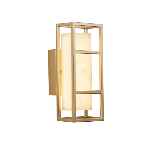 Mirage LED Wall Lamp, Matt Gold & Marbleised Resin - image 1