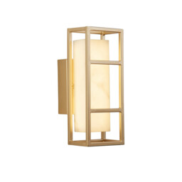Mirage LED Wall Lamp, Matt Gold & Marbleised Resin