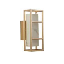 Mirage LED Wall Lamp, Matt Gold & Marbleised Resin - thumbnail 2