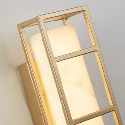 Mirage LED Wall Lamp, Matt Gold & Marbleised Resin - thumbnail 3