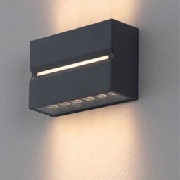 Zambelis Outdoor Up Down Wall Lamp Graphite LED 3000K IP54 15W - thumbnail 5