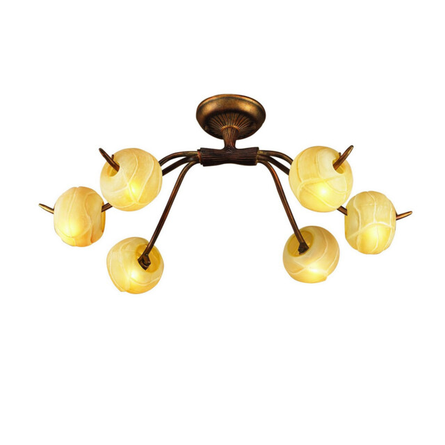 (0038 002) Wave Ceiling 6 Light G9, Rustic Gold - image 1