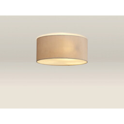 Baymont White 3 Light E27 Universal Flush Ceiling Fixture With 40cm x 18cm Dual Faux Silk Shade, Nude Beige/Moonlight - thumbnail 2