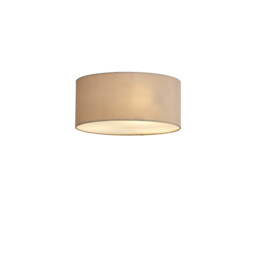 Baymont White 3 Light E27 Universal Flush Ceiling Fixture With 40cm x 18cm Dual Faux Silk Shade, Nude Beige/Moonlight