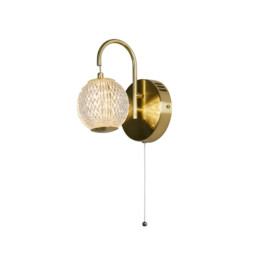 Allure Wall Lamp Satin Brass Metal & Clear Acrylic