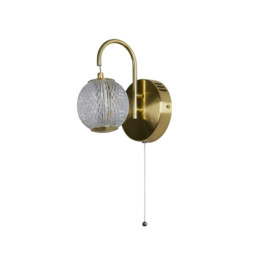 Allure Wall Lamp Satin Brass Metal & Clear Acrylic - thumbnail 2
