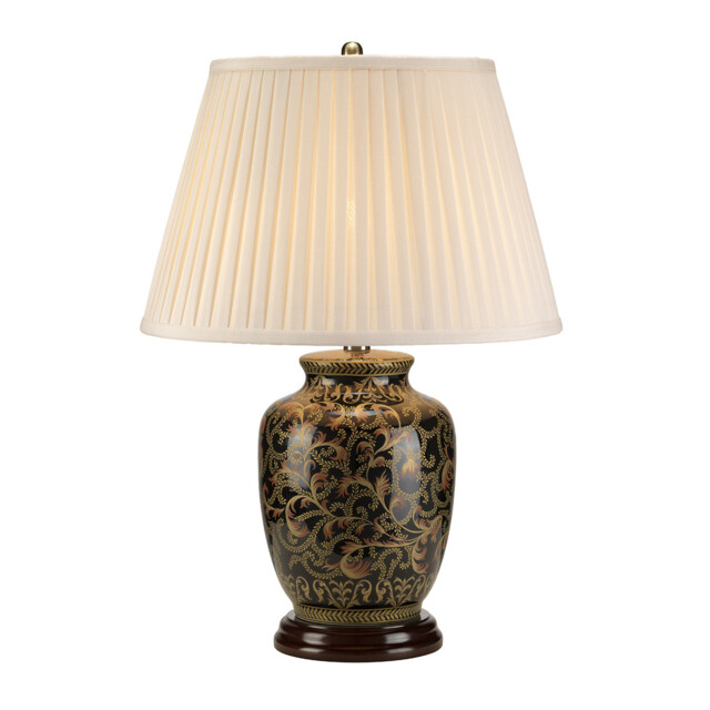 Morris 1 Light Small Table Lamp Black, Gold, E27 - image 1