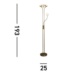 Mother, Child Floor Lamp Satin Brass Metal - thumbnail 3