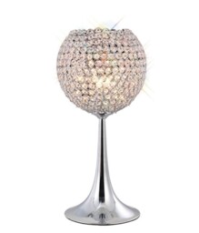 Ava Table Lamp 3 Light Polished Chrome, Crystal