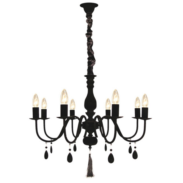 Magnifico 8 Light Multi Arm Chandeliers Black