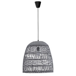 Destin 46cm Dome Pendant Ceiling Light Iron, Rattan, Grey colour, - thumbnail 5