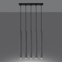 Pastelo Modern Bar Pendant Ceiling Light Concrete 5x G9 - thumbnail 3
