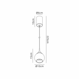 Drop Pendant, 7W LED, 3000K, 580lm, 36º, Pearl Black, 3yrs Warranty - thumbnail 3