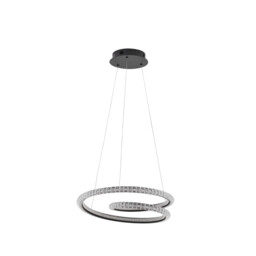 Ginevra Integrated LED Pendant Ceiling Light Sandy black Aluminium LED 45W 2800Lm 3000K - thumbnail 1