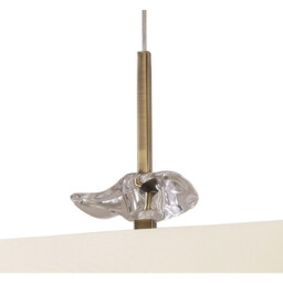 Akira Square Pendant 4 Light E27, Antique Brass With Cream Shade - thumbnail 5