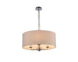Sigma Round Cylinder, 500 x 200mm Dual Faux Silk Fabric Shade, Nude Beige, Moonlight - thumbnail 5