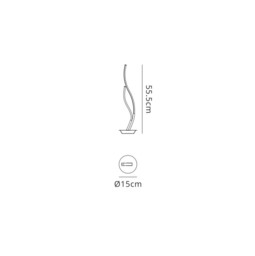 Corinto Table Lamp 55cm, 12W LED, 3000k, 960lm, Silver Chrome, Touch Dimmer - thumbnail 2
