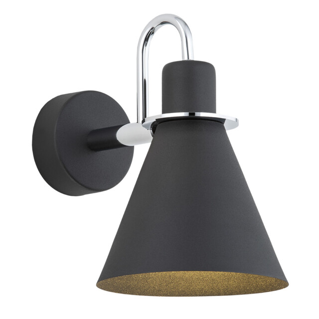 Beverly Dome Wall Lamp Black Structure, Chrome Elements - image 1