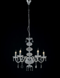 INCANTO 5 Light Chandeliers Chrome, Crystal 69x79cm - thumbnail 1