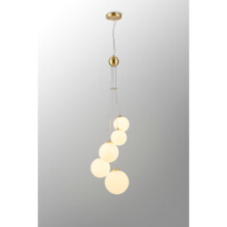 Marshall Ceiling Pendant, 5 Light G9, Satin Gold, Opal Glass - thumbnail 3