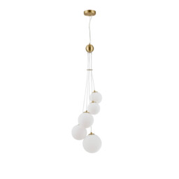 Marshall Ceiling Pendant, 5 Light G9, Satin Gold, Opal Glass - thumbnail 5