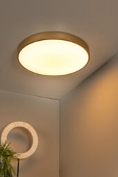 Unar Modern Flush Ceiling Light - Ø 49.5cm- LED Dim. - 1x36W 2700K - 3 StepDim - Matt Gold, Brass - thumbnail 5